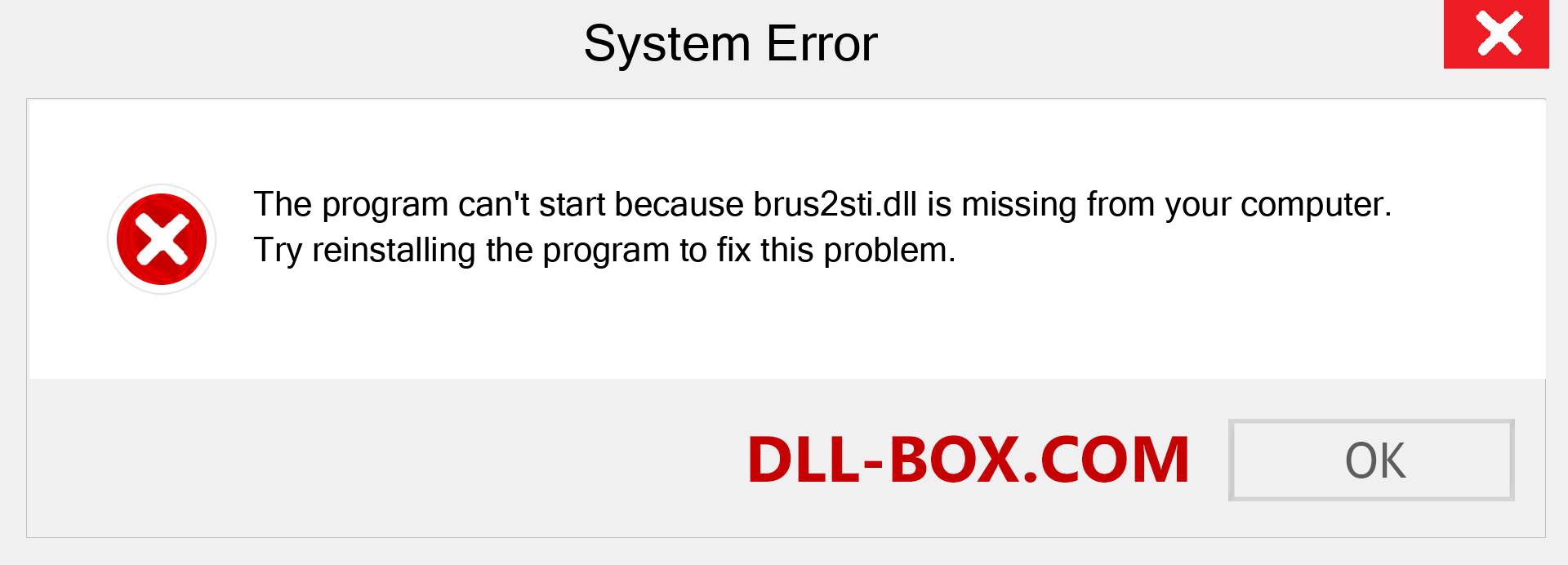  brus2sti.dll file is missing?. Download for Windows 7, 8, 10 - Fix  brus2sti dll Missing Error on Windows, photos, images
